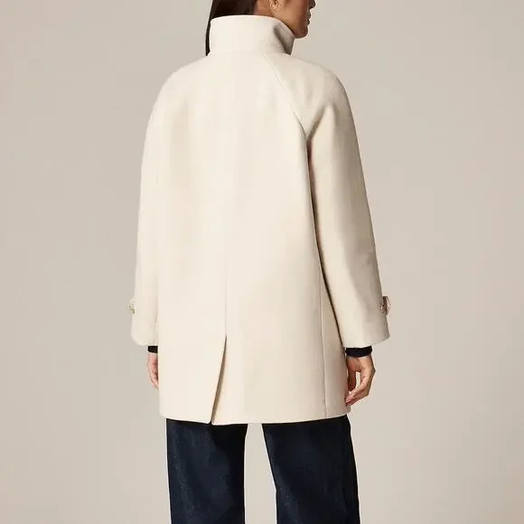 J. Crew Women's Toscana Coat in Italian Stadium-Cloth Wool Blend Natural 16 NWT